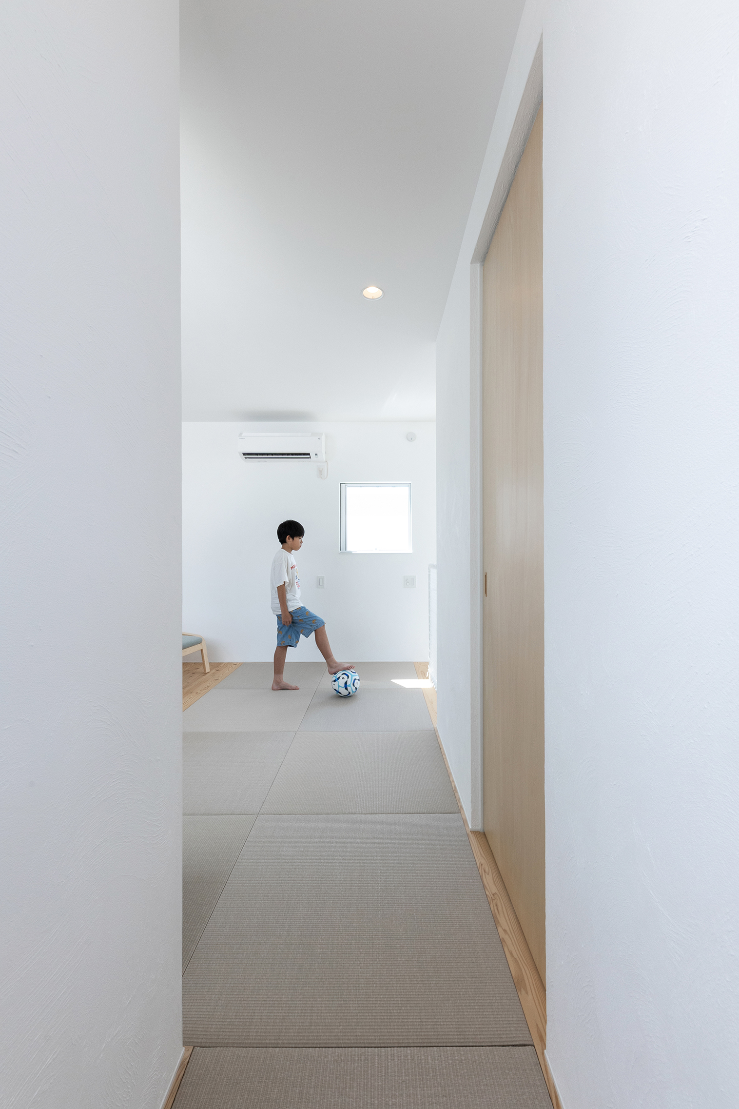 中庭でのプールや遊び